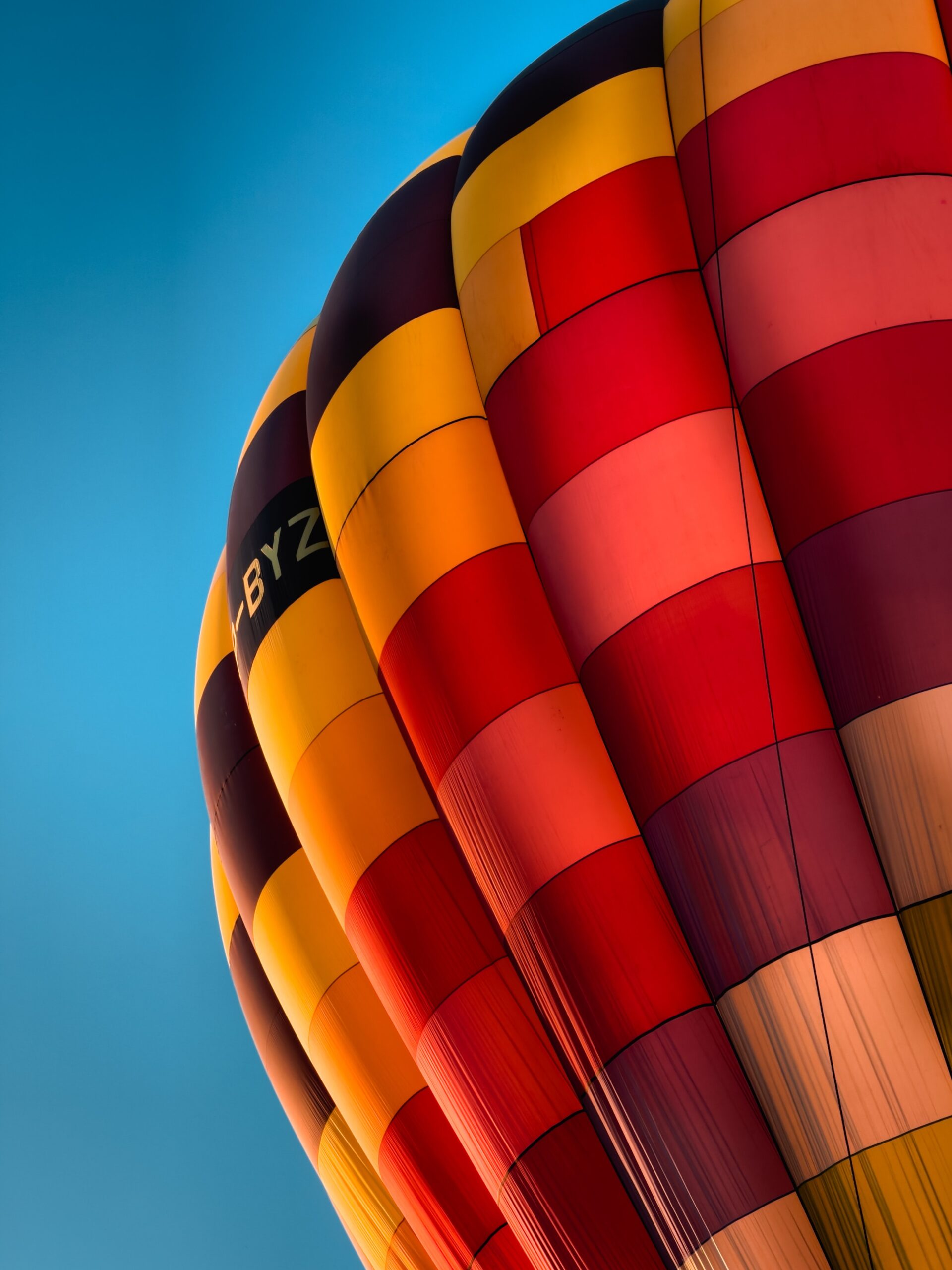 Closeup of a hot air balloon